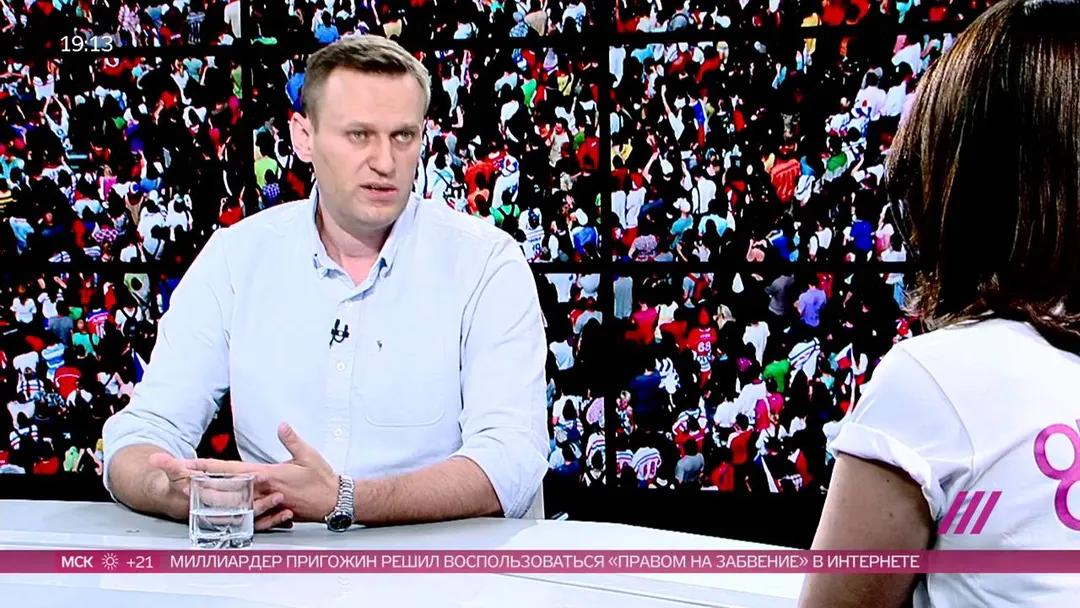 Alexei Navalny on the program “Direct Line” on TV Rain in 2016
